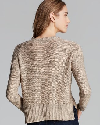 Aqua Sweater - Crewneck Marled Crop