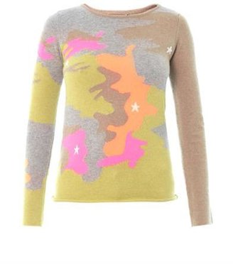 Camo QUEENE AND BELLE intarsia knit sweater