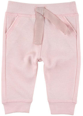 Lili Gaufrette light pink thick brushed jersey trousers