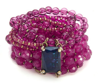 Sequin Faceted Bracelet Set, Raspberry