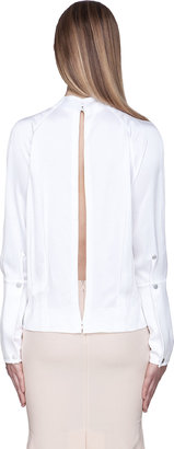 Hakaan White pleated Cretica blouse