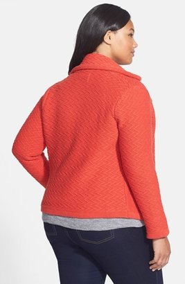 Lucky Brand Textured Sweater Jacket (Plus Size)