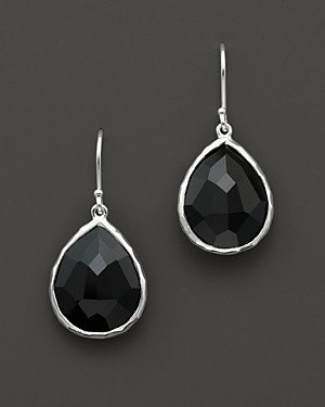 Ippolita Sterling Silver Rock Candy Small Teardrop Earrings in Black Onyx