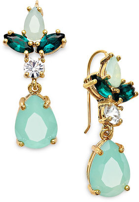 Juicy Couture Gold-Tone Mint Rhinstone Cluster Drop Earrings