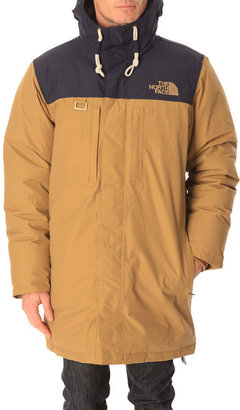The North Face Himalayan Long Bicolour  Beige Waterproof Parka with Down Quilting