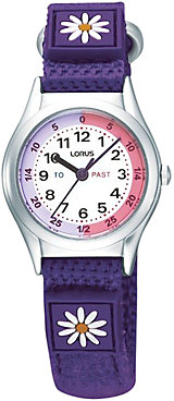 Lorus RG243HX9 Children's White Round Dial Blue Strap Watch, Purple