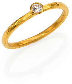 Gurhan Delicacies Diamond & 24K Yellow Gold Skittle Stacking Ring