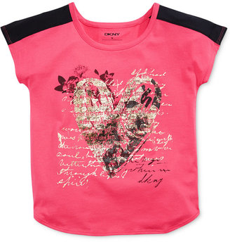 DKNY Little Girls' Heart Graphic Tee
