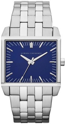 Armani Exchange Blue Dial and Stainless Steel Bracelet Mens Watch