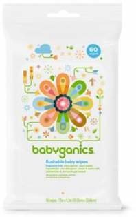 BabyGanics Thick N' Kleen 60-Count Flushable Wipes