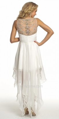 Dave and Johnny Hi-Lo Carwash Dress with Jeweled Neck Prom Dresses