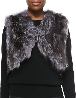 Adrienne Landau Cropped Fox Fur Vest, Natural