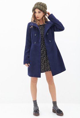 Forever 21 stand collar swing coat