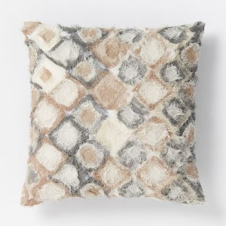 west elm Frayed Mosaic Pillow Cover – Slate