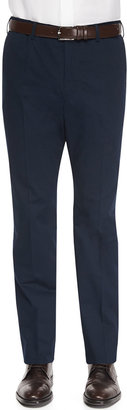 Incotex Brando Dressy Cotton Trousers, Navy