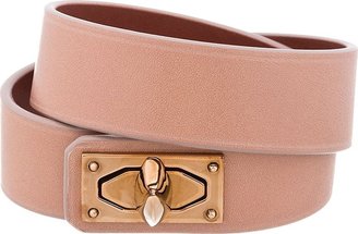 Givenchy Clay Pink Leather Shark Lock Bracelet