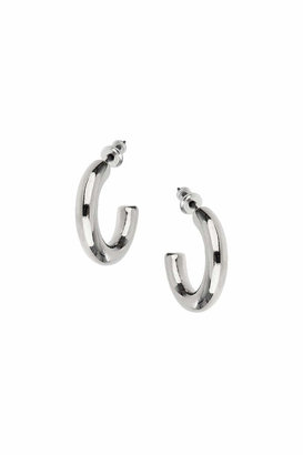 Topshop Freedom at 100% metal. Silver-look thick hoop earrings. length 1cm.