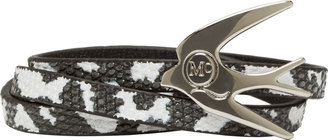 McQ Black Snakeskin Swallow Wrap Bracelet