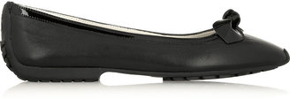 French Sole Gabi patent-trimmed leather ballet flats