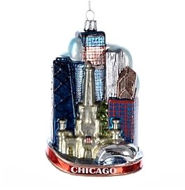 Kurt Adler Chicago City Glass Ornament, 5