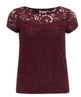 Dorothy Perkins Womens Alice & You Maroon Lace Tee- Red