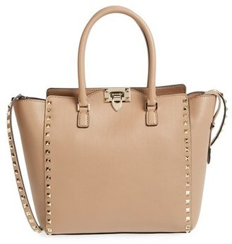 Valentino 'Rockstud' Double Handle Leather Tote