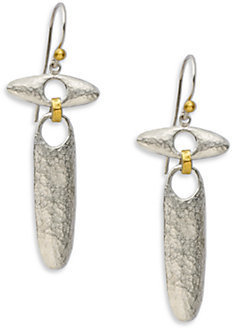 Gurhan Sunflower 24K Yellow Gold & Sterling Silver Linked Seed Earrings