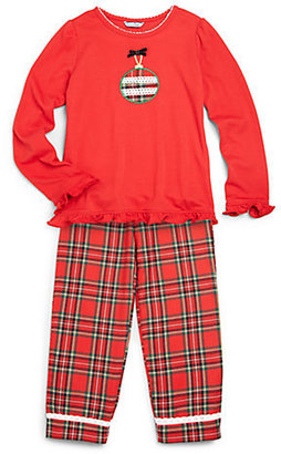 Hartstrings Toddler's & Little Girl's Embroidered Flannel Pajamas