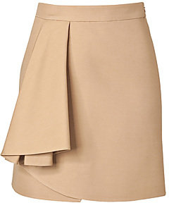 Valentino Wool-Silk Draped Front Skirt
