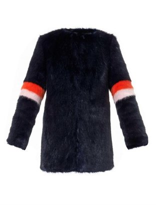 SHRIMPS Joseph navy faux-fur coat