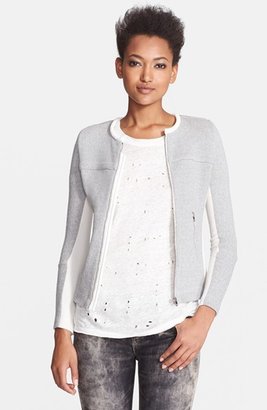 IRO 'Clever' Collarless Zip Front Cotton Blend Jacket