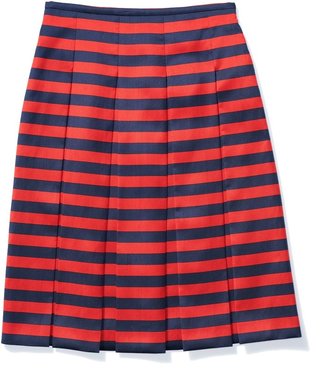 Michael Kors Collection Stripe Shantung Box Pleat Skirt