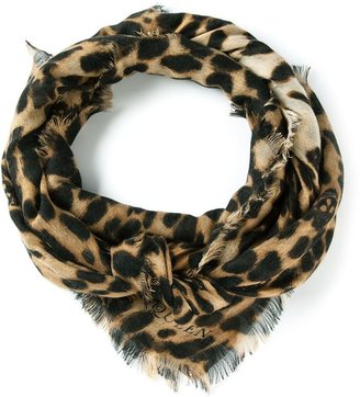 Alexander McQueen skull leopard print scarf