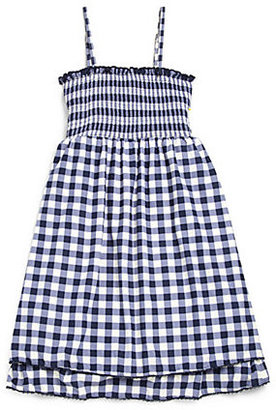Juicy Couture Girl's Gingham Style Ruffled Coverup Dress