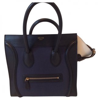 Celine Navy Leather Handbag Luggage