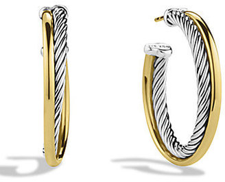 David Yurman Crossover Medium Hoop Earrings with Gold
