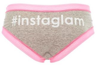 Charlotte Russe Hashtag Graphic Lace Trim Panties