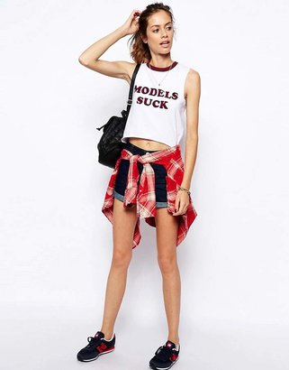 ASOS COLLECTION Tank with Models Suck Print