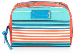 Marc by Marc Jacobs Striped Large Cosmetic Pouch, Aqua Lagoon Multi