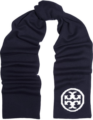 Tory Burch Logo intarsia wool scarf