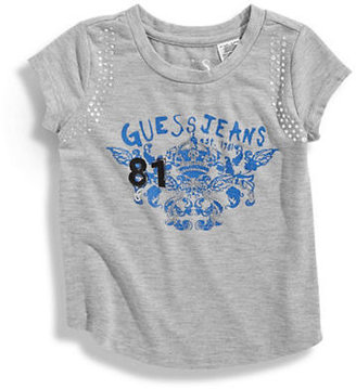Guess Girls 2 to 6 Embellished Graphic Tee-GREY HEATHER-Medium