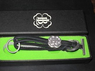 Lucky Brand 4-Leaf Clover Keychain LEATHER NEW bracelet