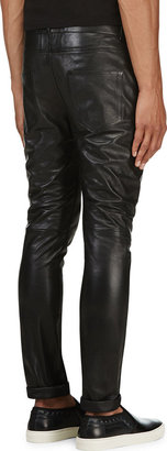 Saint Laurent Black Skinny Lambskin Trousers