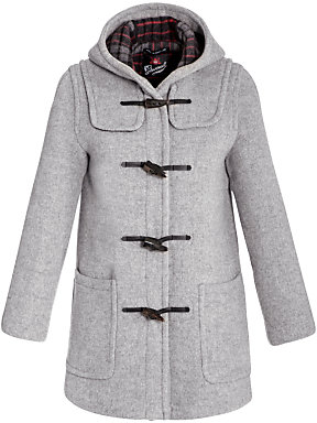 Gloverall Mid Classic Duffle Coat, Silver