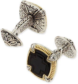Konstantino Ares Square Silver & 18k Gold Cuff Links