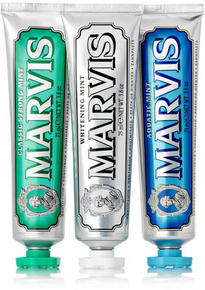 Marvis Classic Strong Mint, Aquatic Mint And Whitening Mint Toothpaste, 3 X 75ml - Colorless