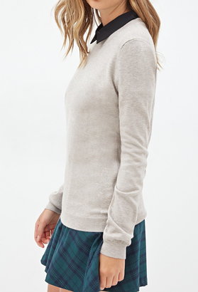 Forever 21 Zippered Crew Neck Sweater