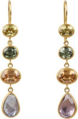 Mallary Marks Multi Gemstone & Gold Champagne Earrings