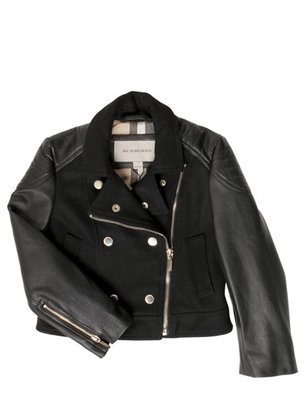 Burberry Nappa Leather And Wool Jacket