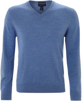 Lands' End Men's Merino wool v-neck sweater